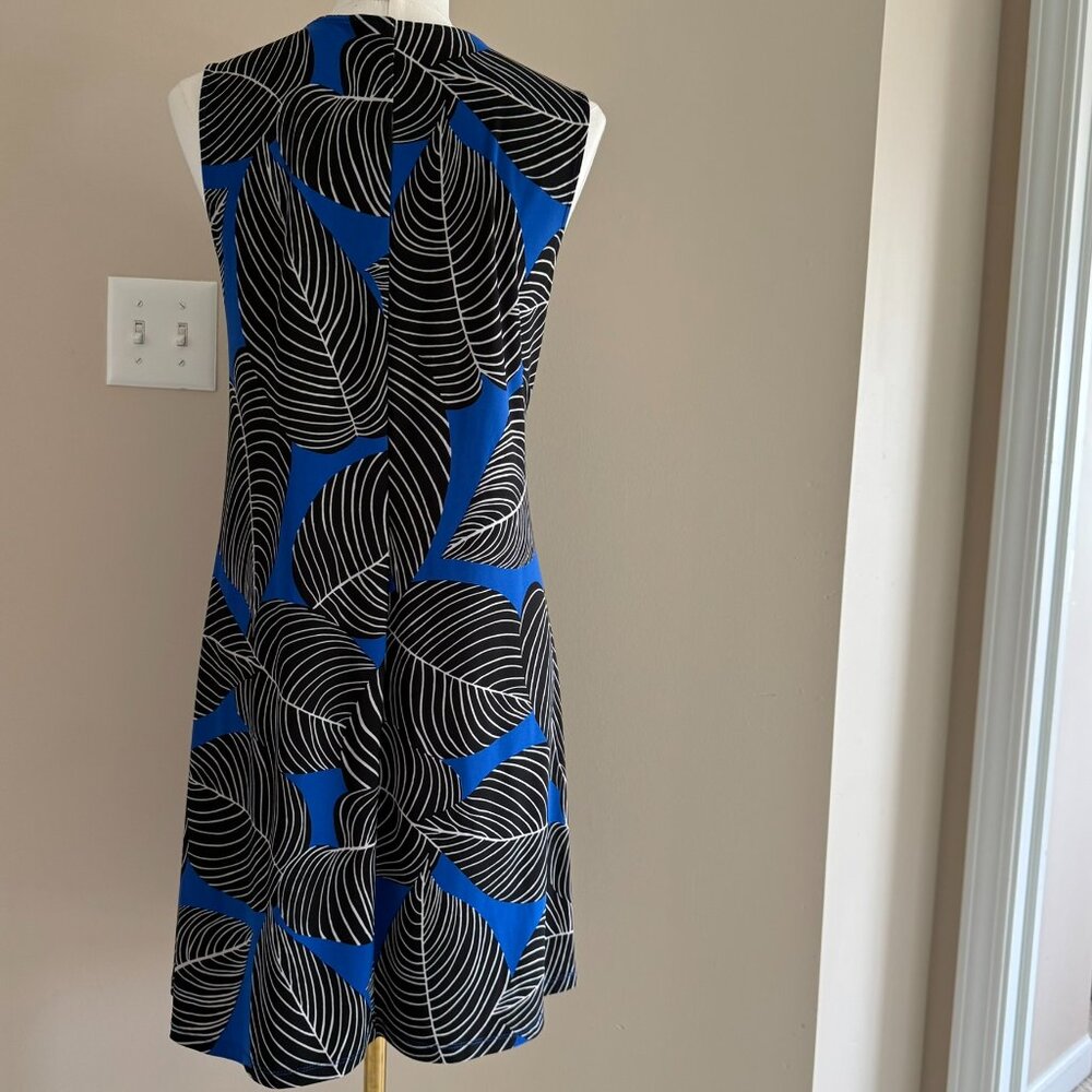 AK Anne Klein | Black & Blue Sleeveless Short Dress Sz Small - Picture 2 of 5